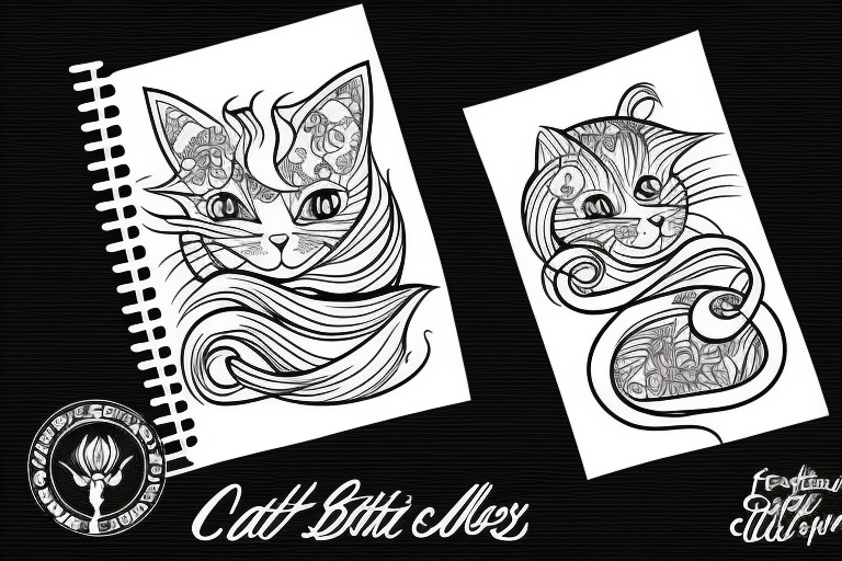 cat and waves tattoo idea