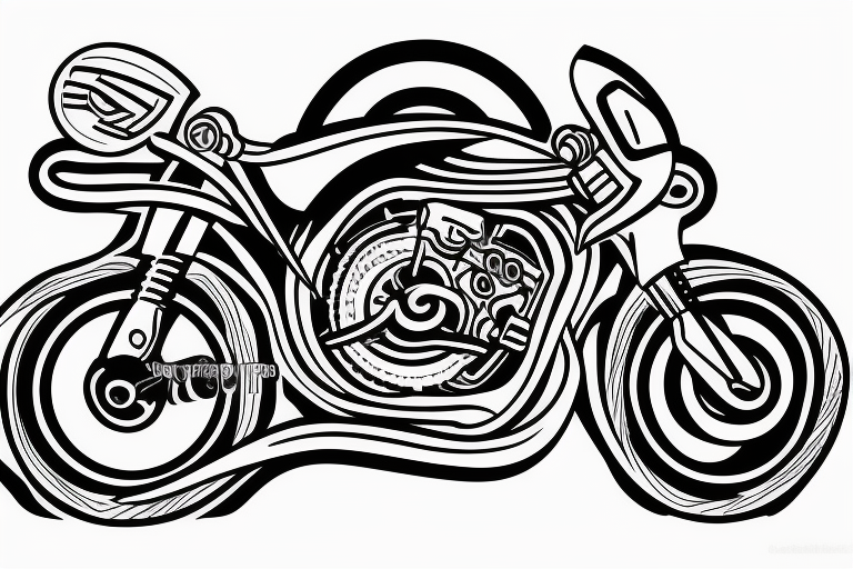 Motorbike drive speed harly tattoo idea
