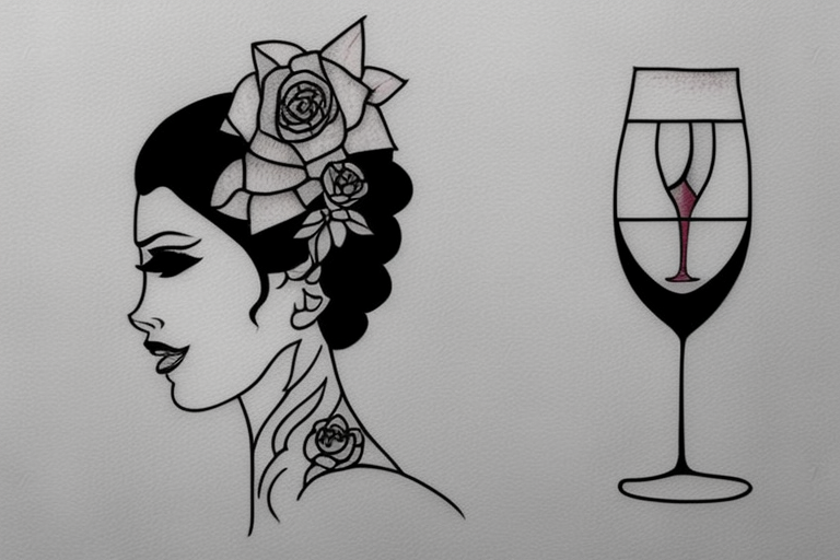 Woman with wine tattoo idea