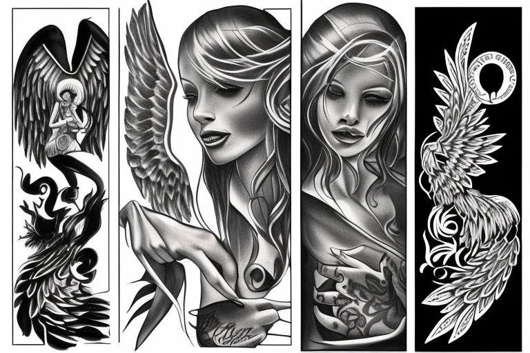 angel vs devil tattoo idea