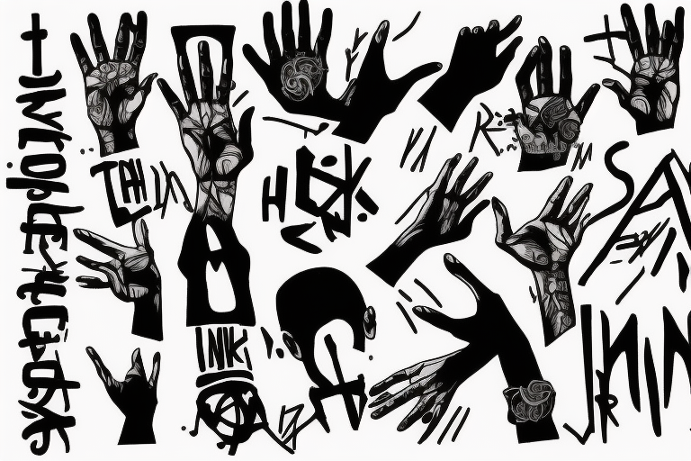 image which has 2 hands
One of them is of Chester , and the other hand is reaching out to him
And between them is the Linkin Park symbol tattoo idea