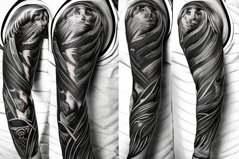 archangel sleeve tattoo tattoo idea