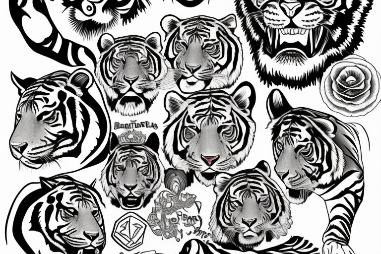 Tiger Face tattoo design vector illustration 26261607 Vector Art at Vecteezy