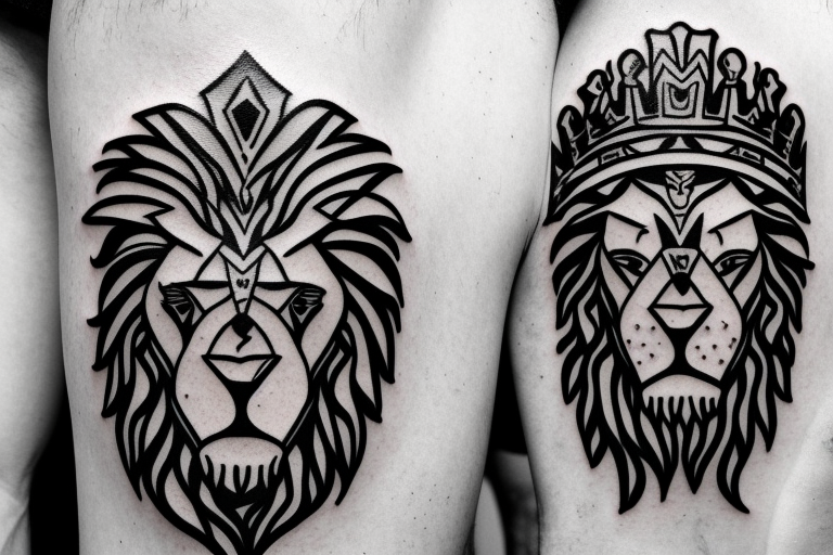 Lion 
Greek Meander 
Masculinity 
King chess piece tattoo idea