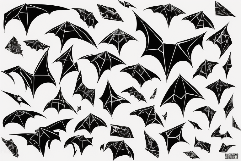 Bat
Wavey line-art
Thin lines
Futuristic tattoo idea