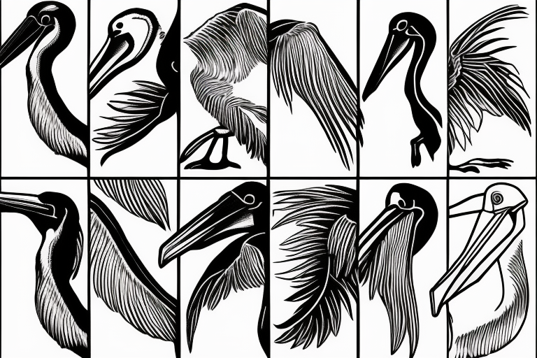 single line minimalist pelican tattoo idea