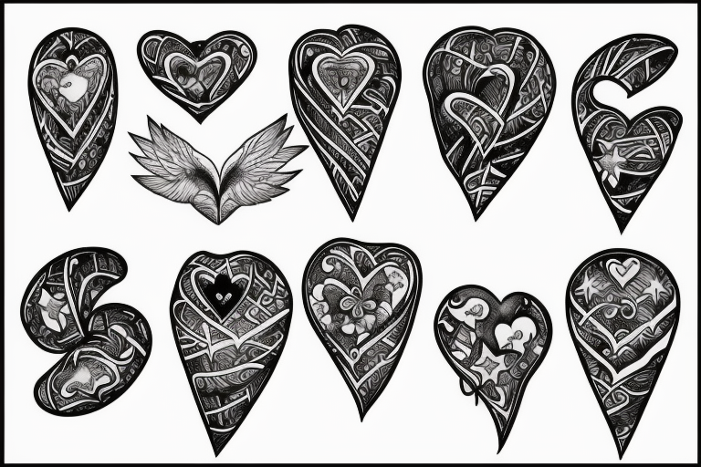 heart and stars tattoo idea