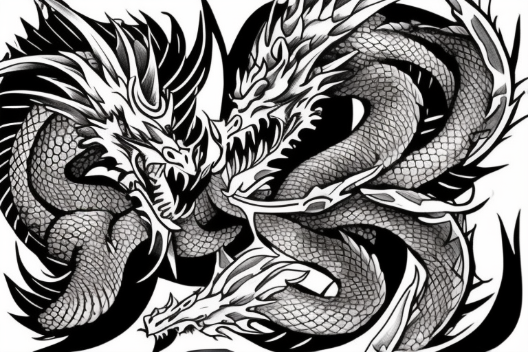 Dragon and samurai tattoo idea