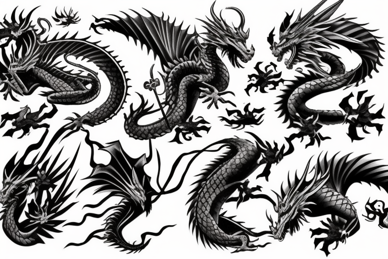 Dragon and samurai tattoo idea