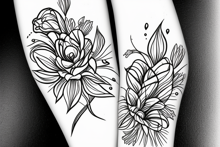 Flower with a spade in design tattoo idea