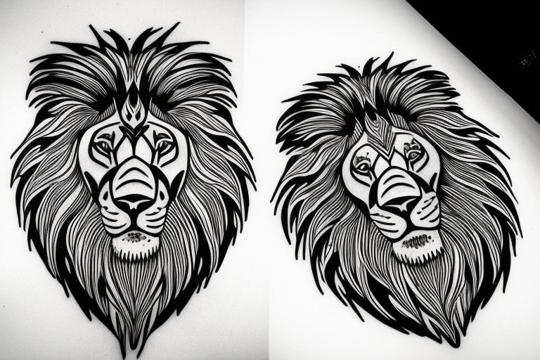 Lion Tattoo Drawing Flash Visual arts Lion Head white culture face png   PNGWing