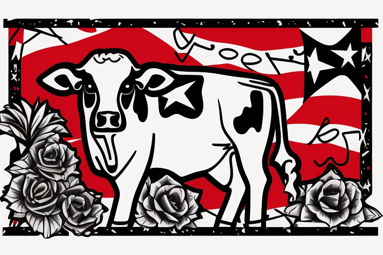 Arizona flag with cow skull tattoo idea
