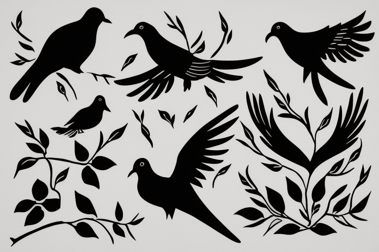 a dove and a raven tattoo idea