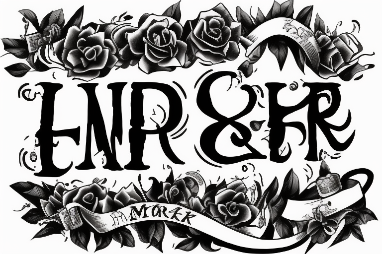 the letters MCRF in regular writing tattoo idea