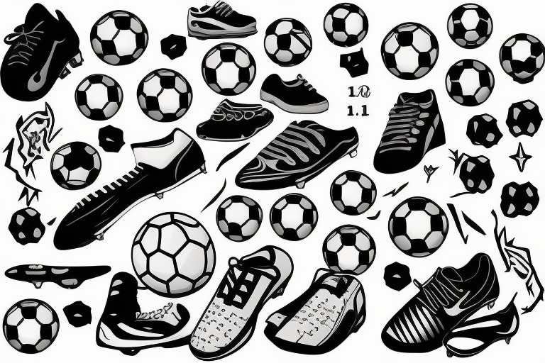 Soccer ball and soccer shoes tattoo idea