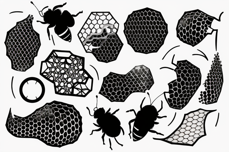bee honeycomb, beehive honeycomb tattoo idea
