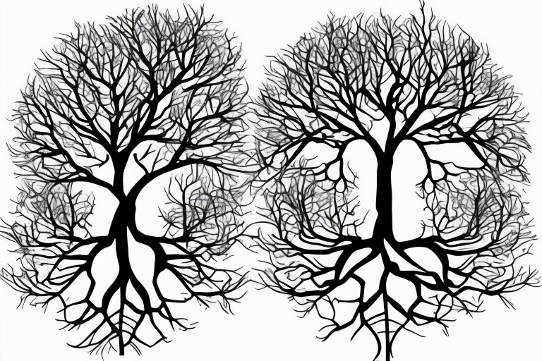 A tree with two trunks that intertwine in DNA tattoo idea