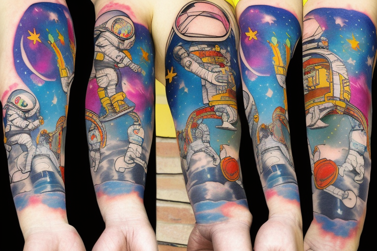 30 Creative Astronaut Tattoo Ideas  Art and Design  Astronaut tattoo  Galaxy tattoo Galaxy tattoo sleeve
