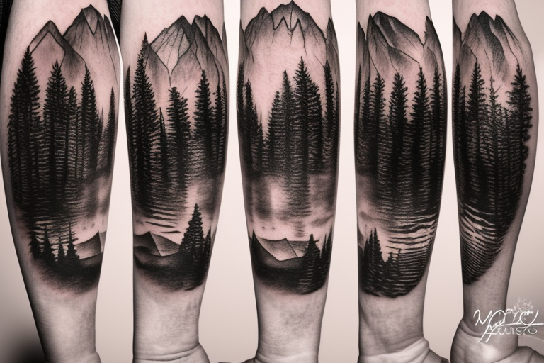 Showcase your adventurous spirit with a mountain range tattoo