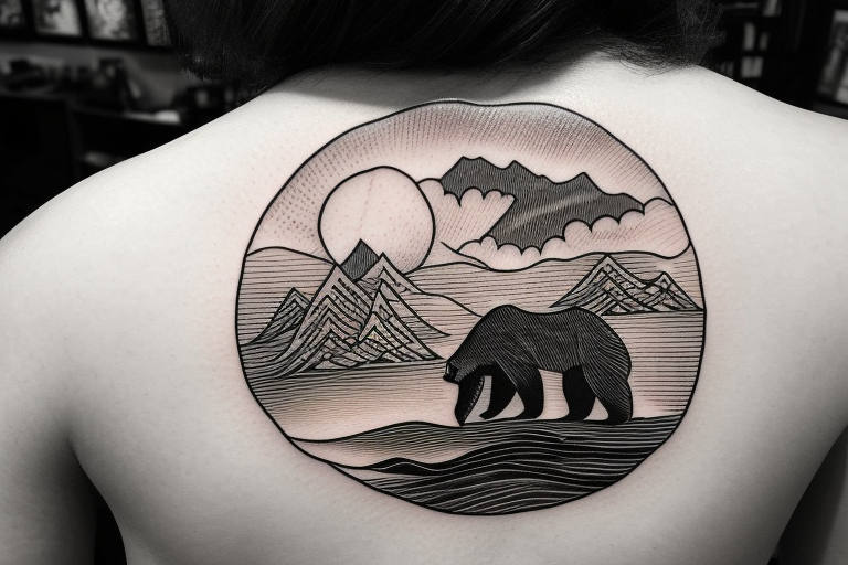 Tattoo of Bears Mountains Animals