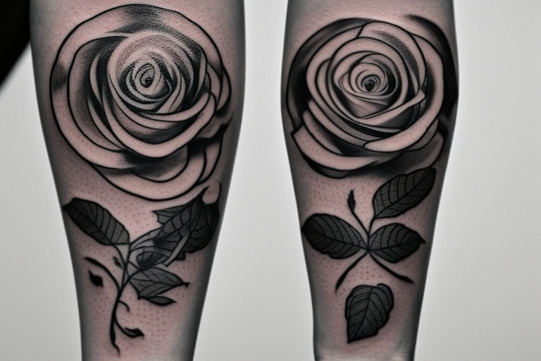 forearm rose vine tattoo