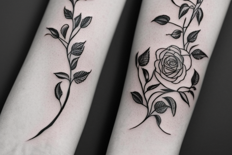 forearm rose vine tattoo