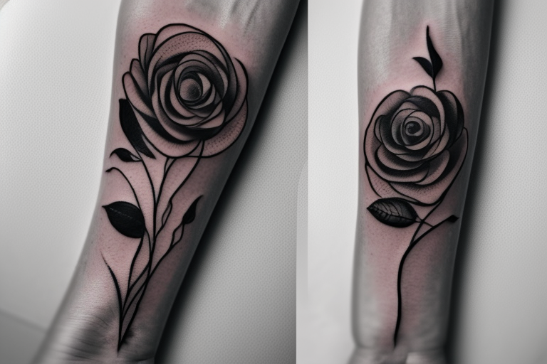 forearm rose vine tattoo