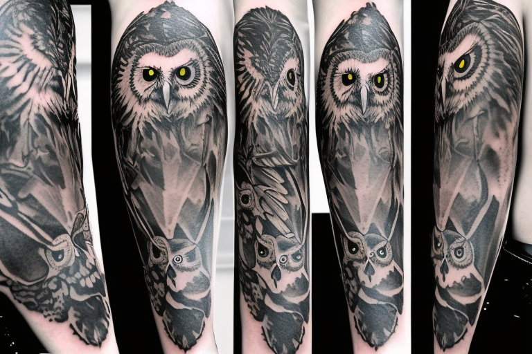 owl skull tattoos