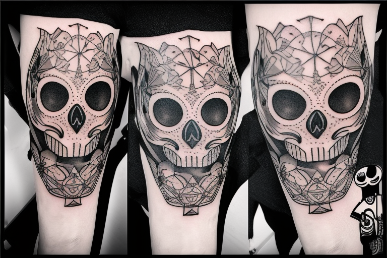 owl skull tattoo arm