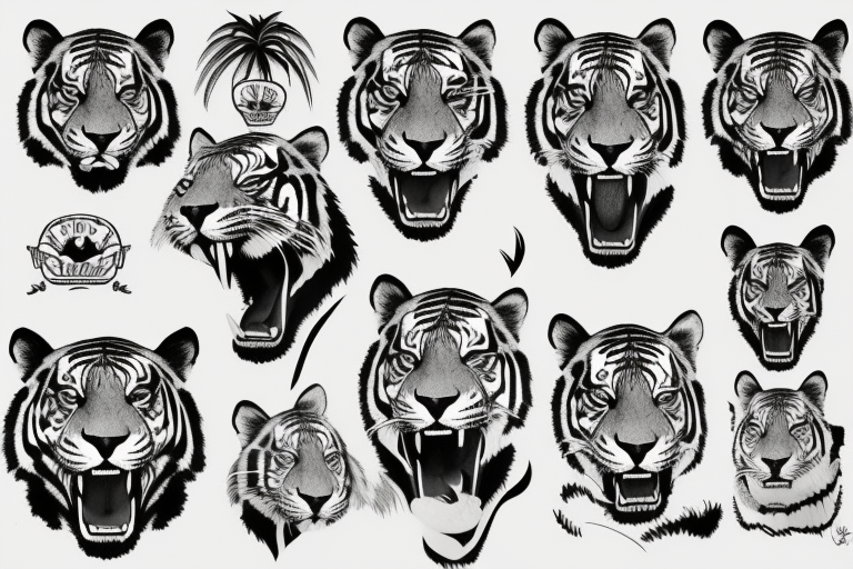 tiger head tattoo designs