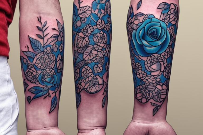 rose vine tattoos on arm