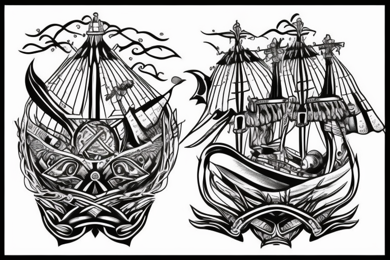 viking ship tattoo designs