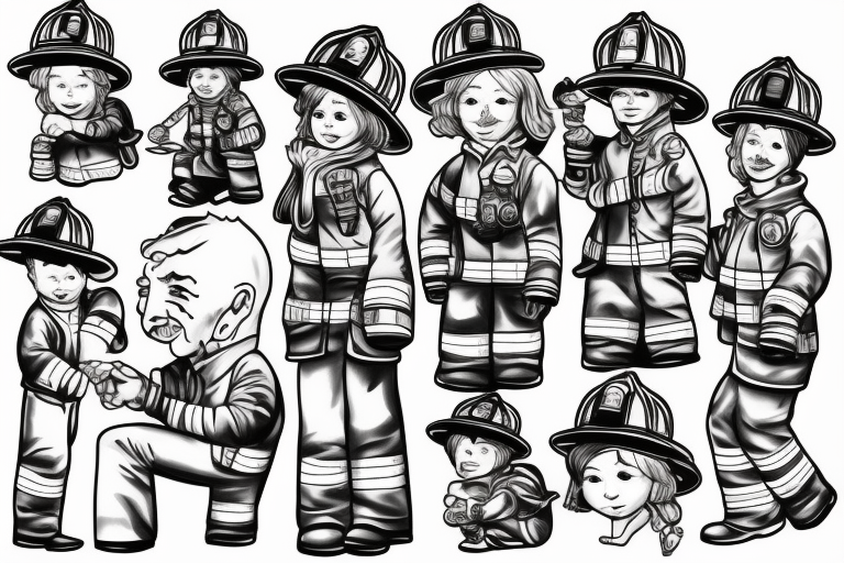 firefighter with family tattoo idea