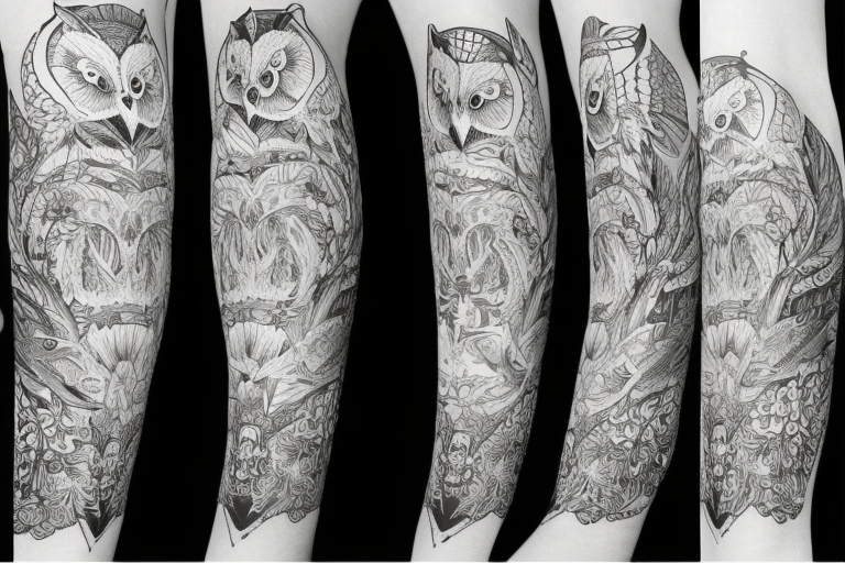 owl tattoos for men on forearm