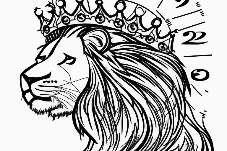 lion with crown sketches