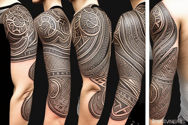 tribal full arm tattoo