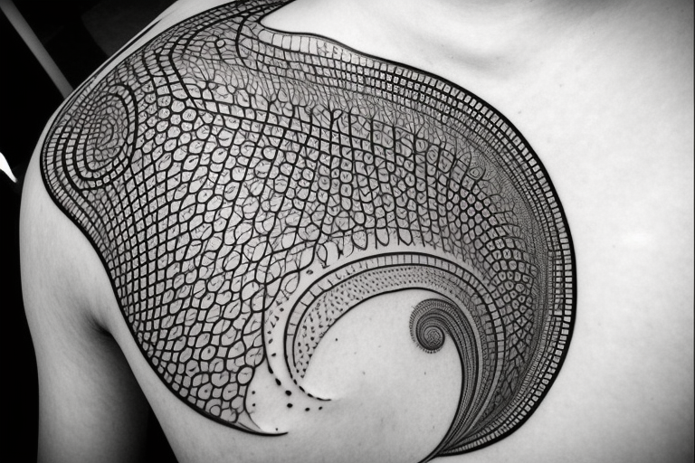 At its core, the framework of the design embraces the profound beauty of the Fibonacci sequence and the Tree of Life.

The Fibonacci sequence, a mathematical sequence found in nature, symbolizes harmony and balance. Its elegant spiral pattern can be incorporated into the tattoo, creating a mesmerizing visual representation of growth, balance, and interconnectedness.

Nestled within this intricate framework, the astrology symbol for Cancer, the fourth astrological sign, contributes a deeply personal touch. Representing intuition, sensitivity, and emotional depth, the Cancer symbol adds an intimate connection to the wearer's identity.

To further accentuate the celestial aspects of the design, a celestial constellation portraying the Cancer zodiac sign can be delicately etched into the artwork. This constellation, composed of shimmering stars, evokes a sense of wonder, majesty, and cosmic energy.

Embracing the concept of angel numbers, which are believed to carry divine messages, the tattoo can incorporate the sequence of angel numbers 222, 333, 444, and 555. These numbers, each possessing unique symbolism, can be subtly integrated into the design, enhancing its spiritual significance.

Adding another layer of symbolism, the yin yang symbol, derived from ancient Chinese philosophy, represents the harmonious coexistence of opposing forces. It embodies the interconnectedness of light and dark, masculinity and femininity, and balance within the universe. Including this symbol in the tattoo design emphasizes the concept of duality and the quest for harmony.

Through an expert fusion of these elements, the tattoo artwork will manifest as a remarkable masterpiece. Its intricate details and profound symbolism will capture the imagination, igniting a sense of wonder and contemplation in those who behold it. tattoo idea