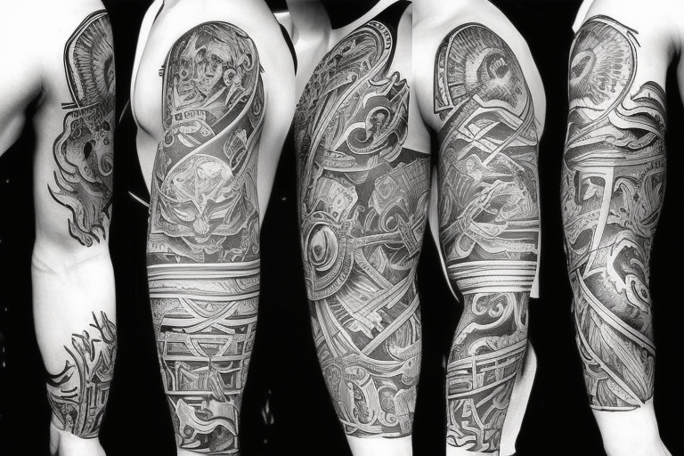 warrior sleeve tattoo idea