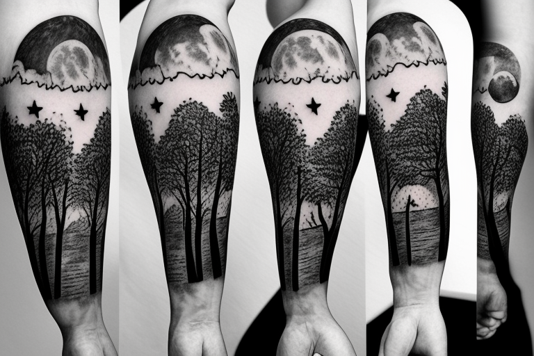 black tree tattoo sleeve