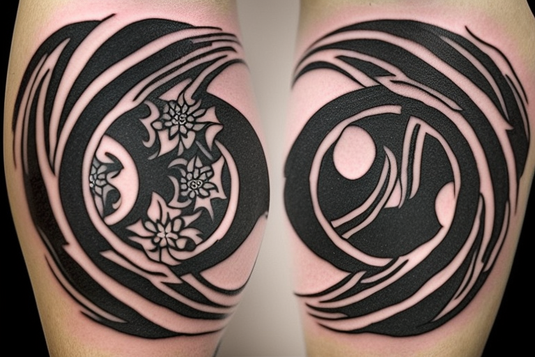 tattoo will center around the yin-yang symbol, representing the duality and interconnectedness of opposing forces. The black half of the yin-yang will seamlessly blend into the white half, and vice versa, symbolizing how each side contains a small part of its opposite. The design can be embellished with traditional Japanese elements like cherry blossoms, waves, or dragons to add a touch of Eastern culture and symbolism. tattoo idea