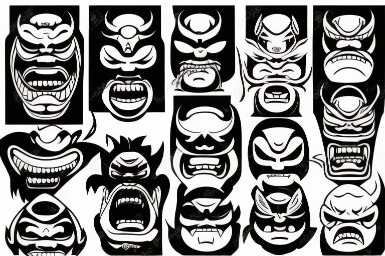 luchador mask tattoo design