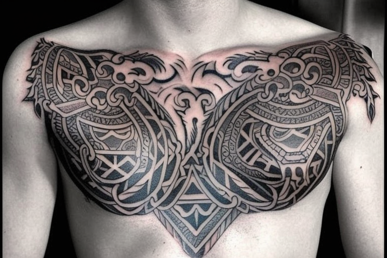 roman chest tattoo tattoo idea