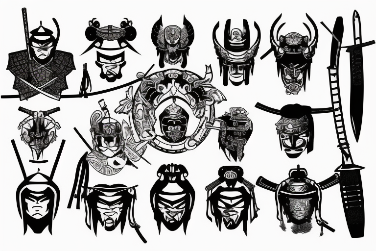 samurai, warrior, katana, sunset tattoo idea