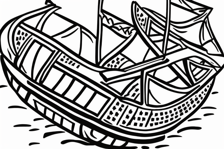 simple albuferenc boat meant for patchwork art tattoo idea