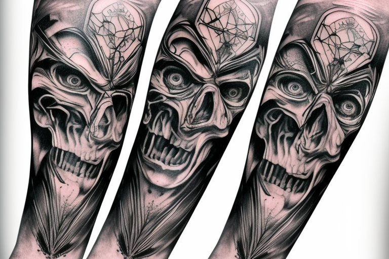 demonic tattoo sleeve