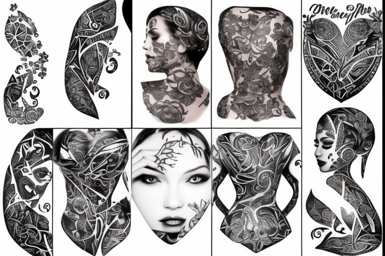 Woman body tattoo idea