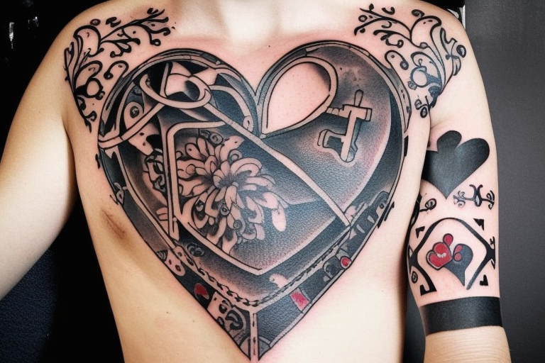 I want a tattoo that revolves around escape rooms.  Heart shaped pad lock, with three keys, add a little blood for effect tattoo idea