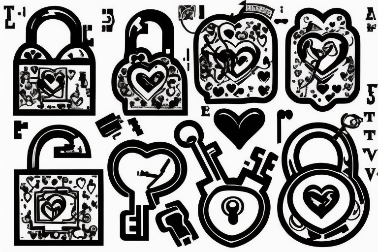I want a tattoo that revolves around escape rooms.  Heart shaped pad lock, with three keys, add a little blood for effect.  it needs to be small 3 x3 or 2 x 2 tattoo idea
