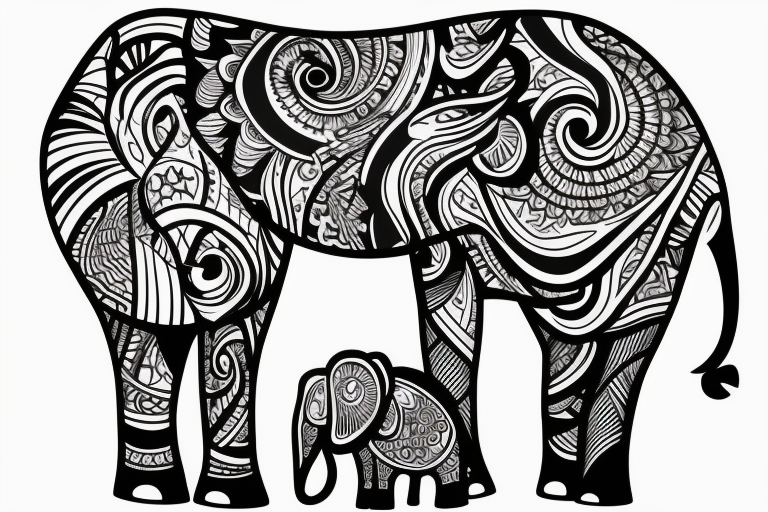 elephant with his family in the water tattoo idea