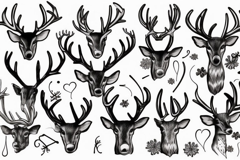 Woman with antlers tattoo idea